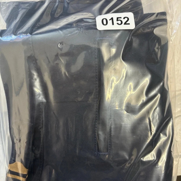 LL Bean wide leg cotton navy blue trouser pants side buckle cinch 8 - Picture 8 of 8